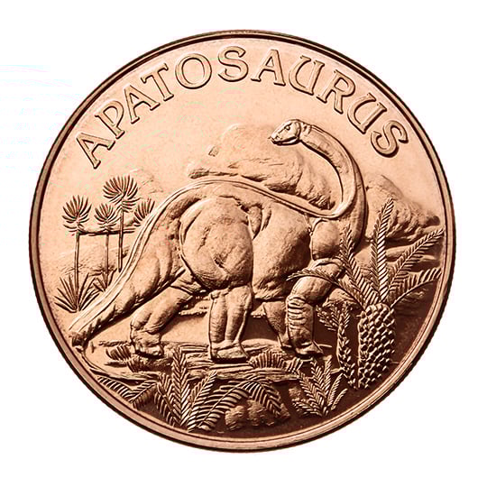 dino apatosaurus copper  coin