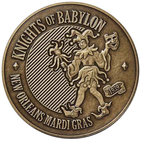 Mardis Gras Antiqued Bronze coin