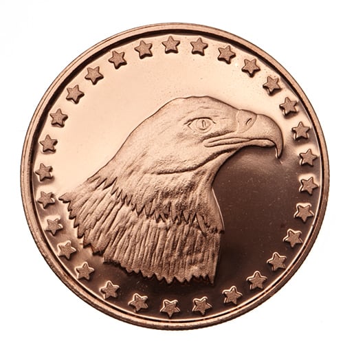 Eagle head copper coin