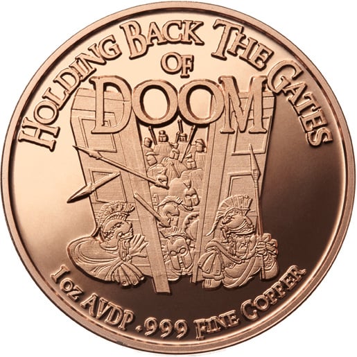 Gates of Doom collectible copper coin