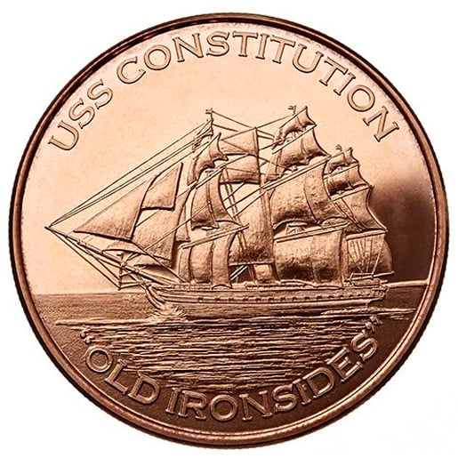 Old Ironsides copper coin
