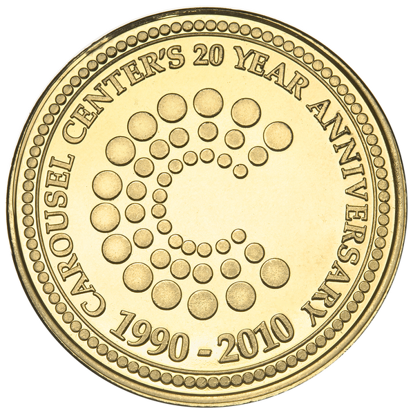 Carousel Center anniversary coin, reverse design