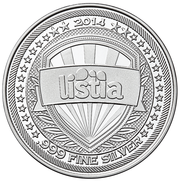 Listia obverse fine silver design
