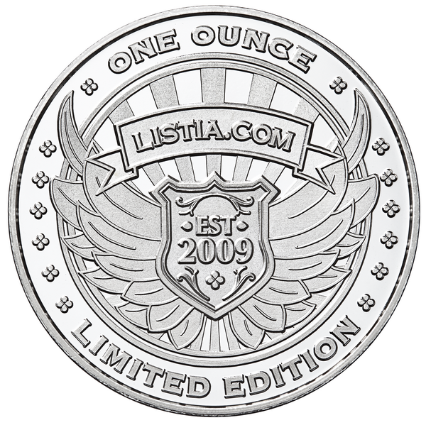 Listia fine silver coin reverse design
